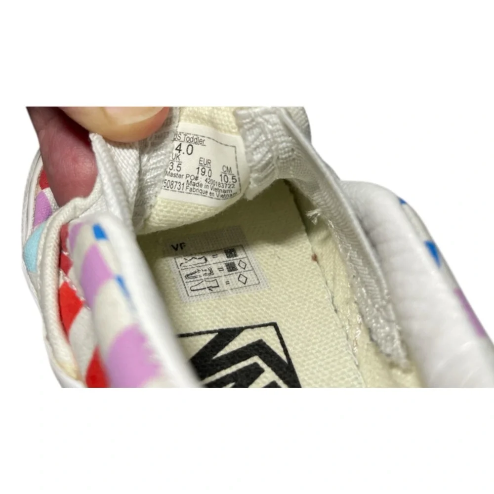 Vans Off the Wall Toddlers Baby Shoes Classic Slip on Checkerboard Size 4 Kids